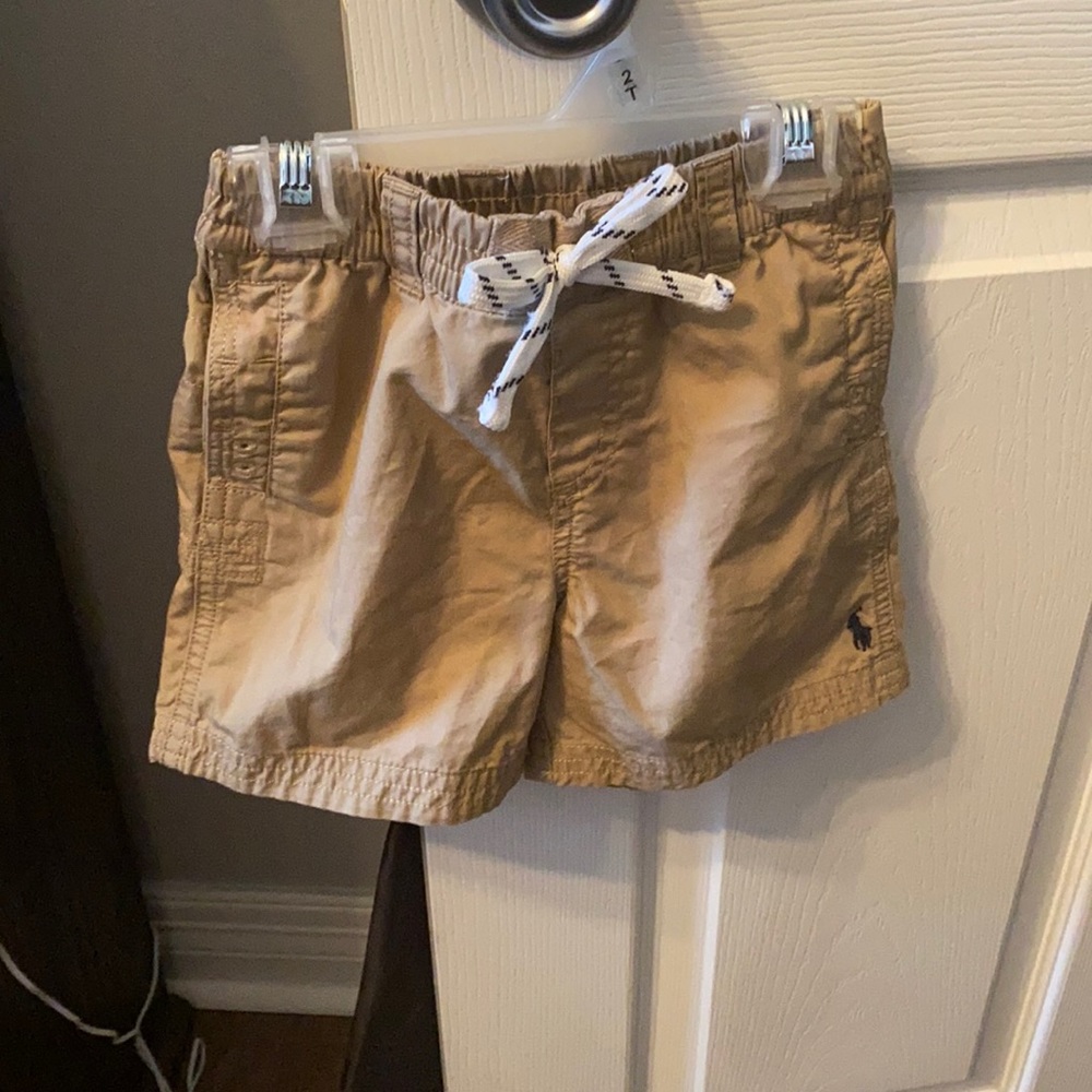 Khaki polo shorts